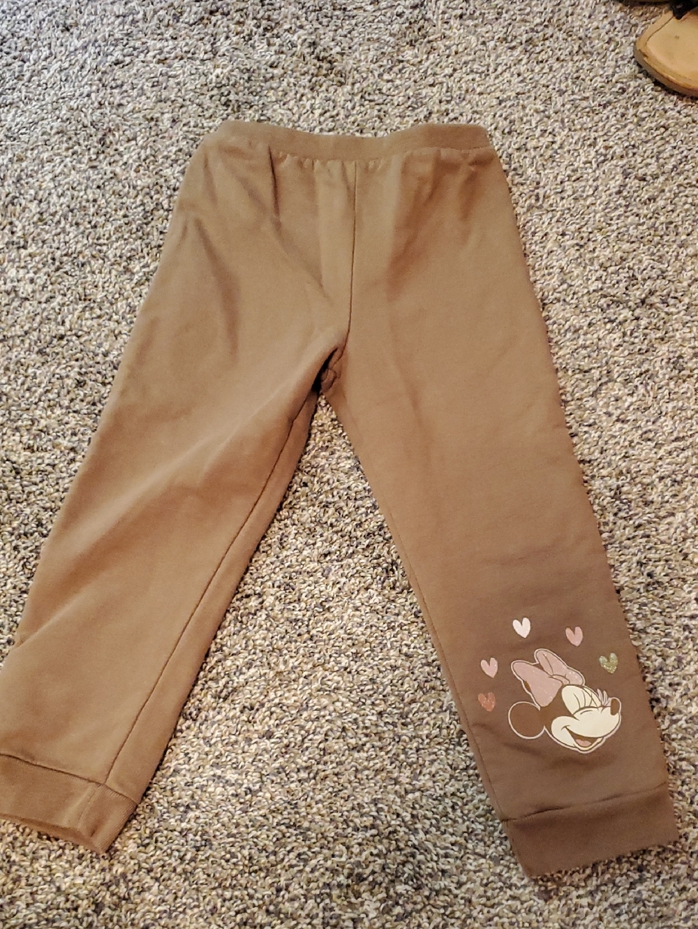 Disney Brown Minnie Mouse Joggers with Heart Accents
